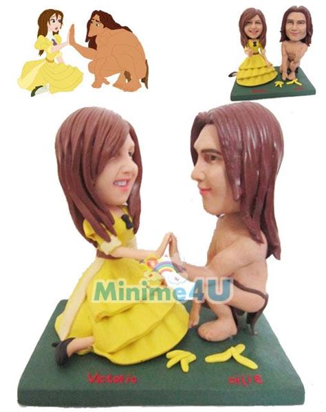 Tarzan and Jane wedding cake topper - Mini me dolls | Custom wedding cake toppers | custom ...