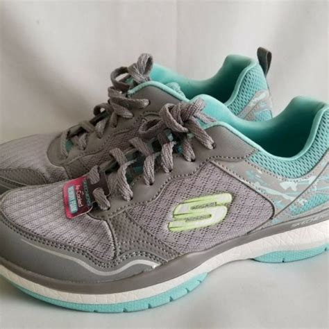 Skechers | Shoes | Skechers Grey Mint Womens Burst Size 7 Sneakers | Poshmark