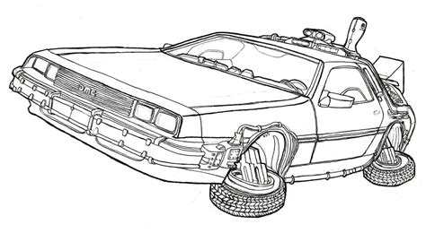 DeLorean DMC-12 Time Machine - Back to the Future by Dandelo1 on DeviantArt Truck Coloring Pages ...