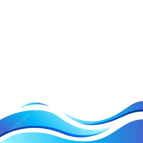 Sea Bottom Vector Design Images, Blue Wave Frame Simple Bottom Sea, Blue Wave, Blue Wave Png ...