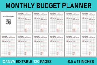 Editable Monthly Budget Planner Canva Graphic by Tabiya Studio · Creative Fabrica