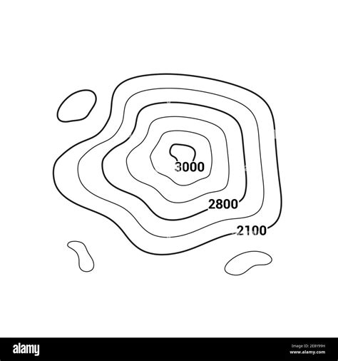 Topographic map contour vector mountain geographic relief background. Contour map terrain Stock ...