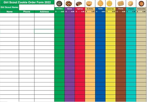 Cookie Order Form 2024 - Tresa Henrietta