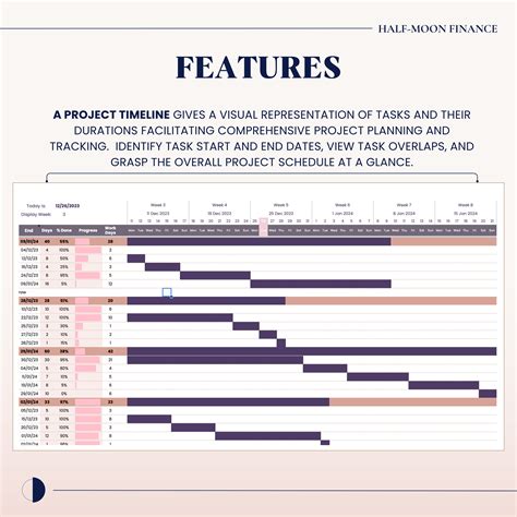 Gantt Chart, Project Tracker Google Sheets Template, Automated Project Timeline - Etsy