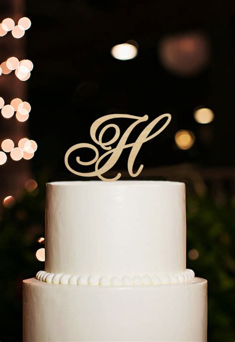 Monogram Cake Topper,Letter H Cake Topper For Wedding,H Cake Topper,Letter H Cake Topper For ...