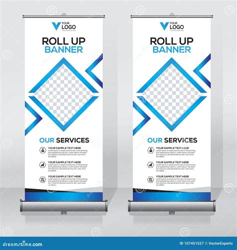 Roll Up Banner Design Template, Vertical, Abstract Background, Pull Up Design, Modern X-banner ...