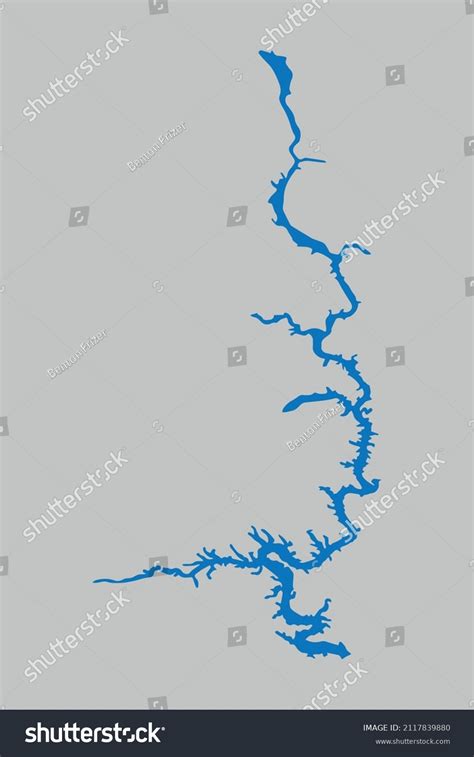 Lake Oahe Map Largest Reservoir Usa Stock Vector (Royalty Free) 2117839880