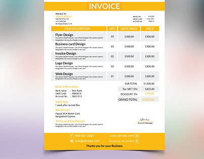 Excel Invoice Projects | Photos, videos, logos, illustrations and branding on Behance