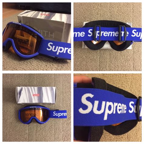 Supreme blue snowboarding ski mask goggles bin $350 - Depop