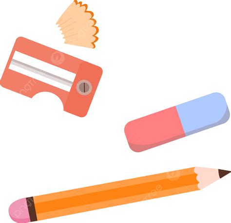 School Stationary PNG Image, Pencil Stationary School, Pencil, Pensil, Eraser Png PNG Image For ...