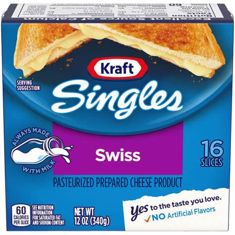 Save on Kraft Singles Swiss Cheese Slices - 16 ct Order Online Delivery | Food Lion