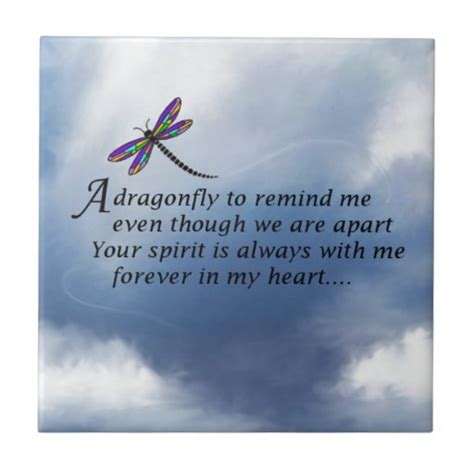 Dragonfly Memorial Poem Small Square Tile | Zazzle