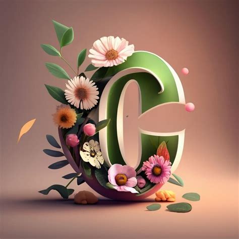 Premium Photo | 3D floral C letter logo design ideas