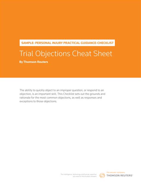 Trial Objections Cheat Sheet