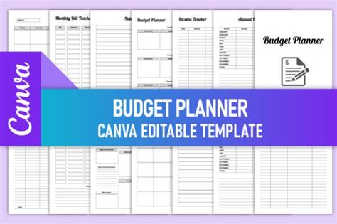 Editable Budget Planner Canva Templates Graphic by rahimaartwork077 · Creative Fabrica