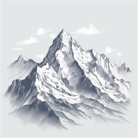 Premium Photo | Mountains pencil drawing simple illustration of generated ai Mountains pencil ...