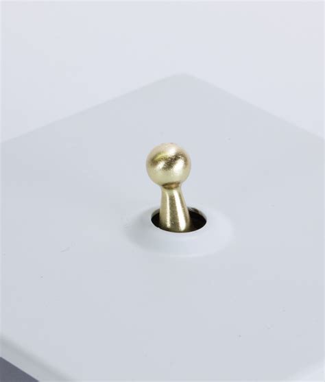 White Single Toggle Light Switch with Black, Gold, White or Silver Toggle