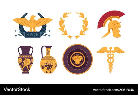 Medieval symbols of ancient roman empire set Vector Image