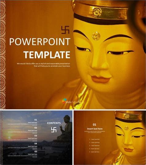 an image of a buddha statue with the word'powerpoint template'below it