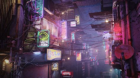 Cairo City Cyberpunk Streets - Animated Neon Signs - Day - Night 3D model animated | CGTrader