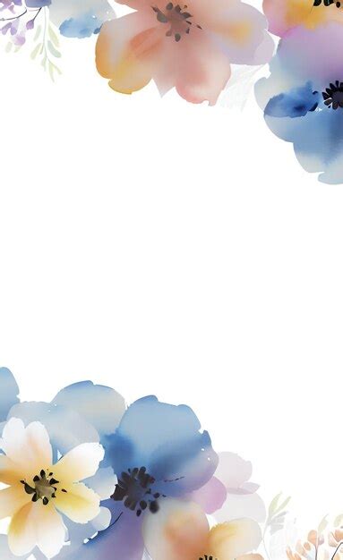 Premium AI Image | Blue and white floral background with a place for text