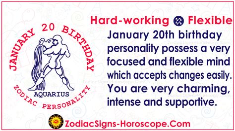 January 20 Zodiac (Aquarius) Horoscope Birthday Personality and Lucky Things