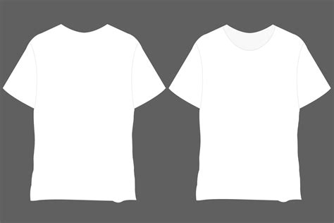 TShirt Mockup vector template. Blank white T-Shirts Front view presentation for print. Men's ...