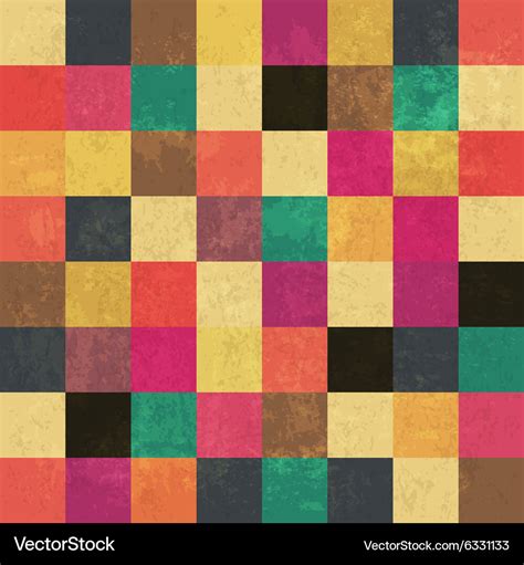 Aged color squares pattern seamless Royalty Free Vector