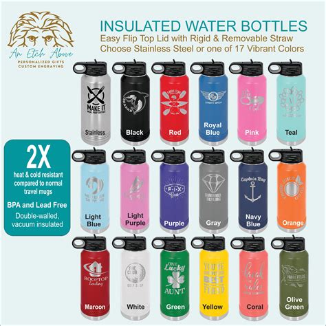 40 oz. Water Bottle with built in straw -18 colors available