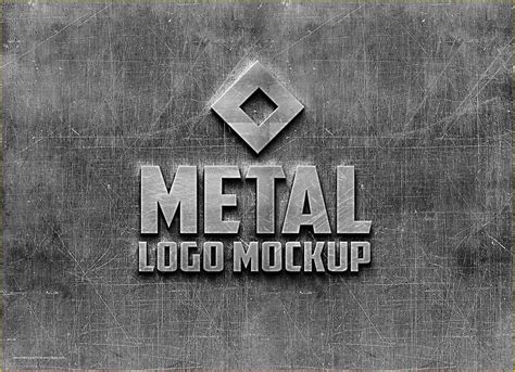 3d Wall Logo Mockup Template Free Of Free Realistic Metal Logo Mockup Psd Good Mockups ...