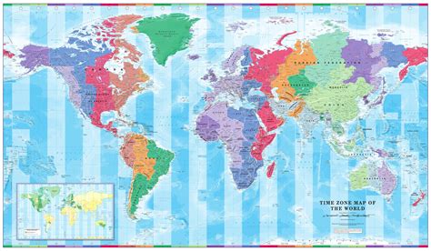 Cosmographics, Time Zone Wall Map of the World - Large | MapSherpa