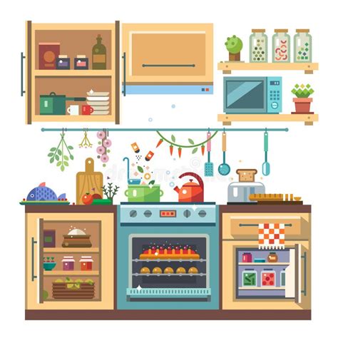 Home kitchenware stock vector. Illustration of color - 55279813