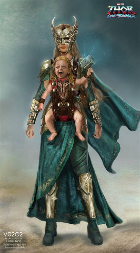 Young Frigga and baby Thor by Ogygoptynx on DeviantArt