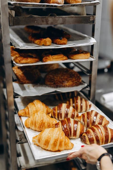 Photo in the Bakery, Delicious French Croissants, Croissants with Chocolate, Bread, Dish with ...