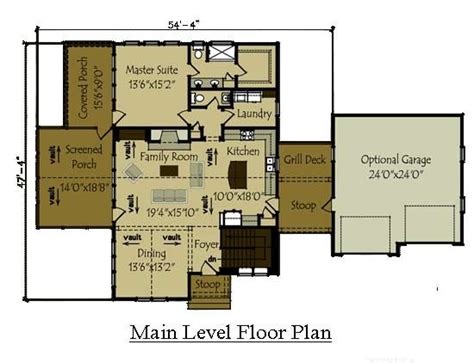 the main level floor plan for this home