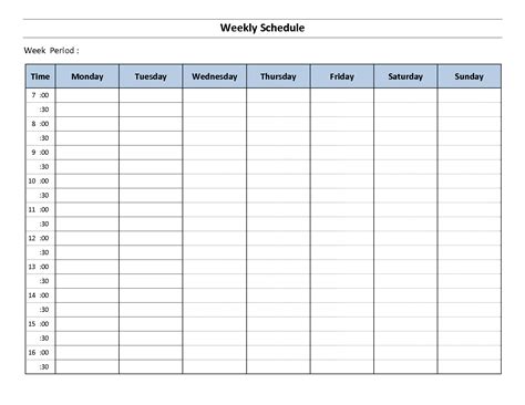 Top 5 Resources To Get Free Weekly Schedule Templates - Word Templates, Excel Templates