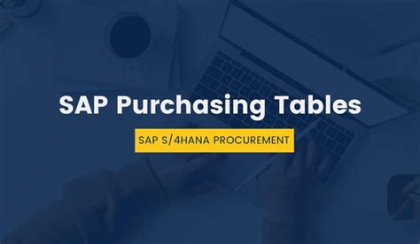 20 SAP Purchase Order Tables - Most Important