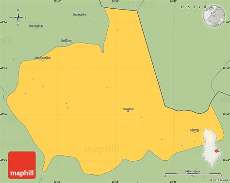 Savanna Style Simple Map of Pogradec