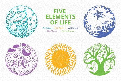 Five Elements of Life - Vector Set | Fifth element, Elements of nature, Elements tattoo