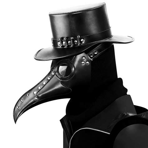 Black Plague Doctor Bird Face Mask For Costume Parties Halloween Steampunk Style - Masks