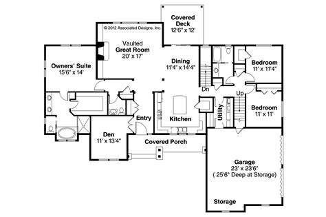 Ranch House Plans - Manor Heart 10-590 - Associated Designs