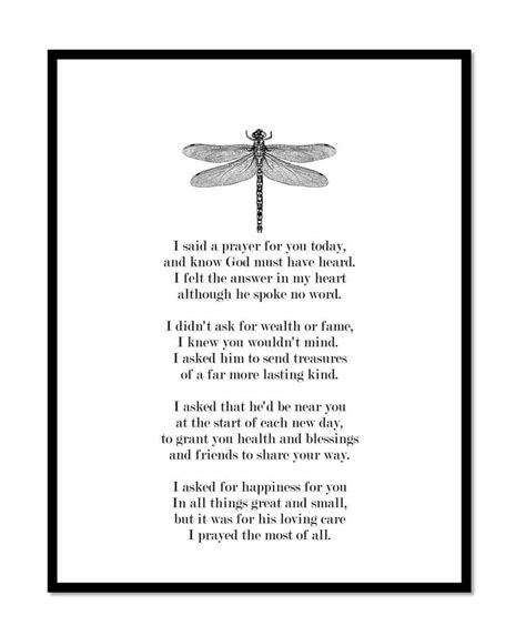 Gods Prayer I Said a Prayer for You I Said a Prayer Poem - Etsy | Prayer poems, Prayer for you ...