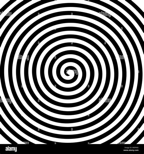 Black white round abstract vortex hypnotic spiral wallpaper. Vector illustration optical ...