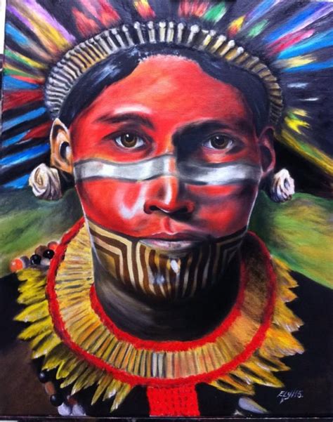 YANOMAMI TRIBE original oil paint on canvas artist: ely from P.R. | Original oil painting ...