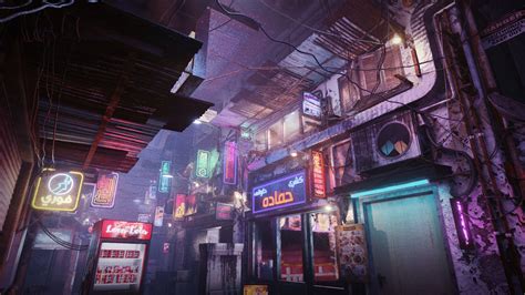 Cairo City Cyberpunk Streets - Animated Neon Signs - Day - Night 3D model animated | CGTrader