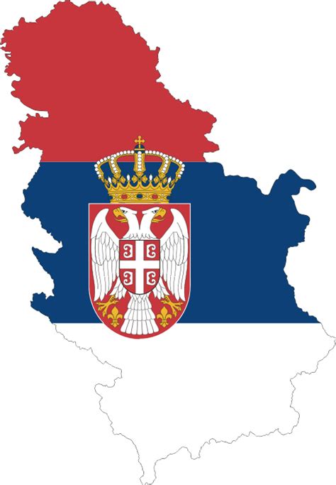 Serbia Map Flag With Stroke Fixed - Openclipart