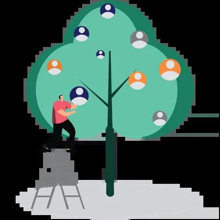 Best Businessmen using trees with people icons Illustration download in PNG & Vector format