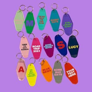 Custom Keychain Motel Keychain Personalized Keychain Colourful Gift Custom Gift Keychain ...