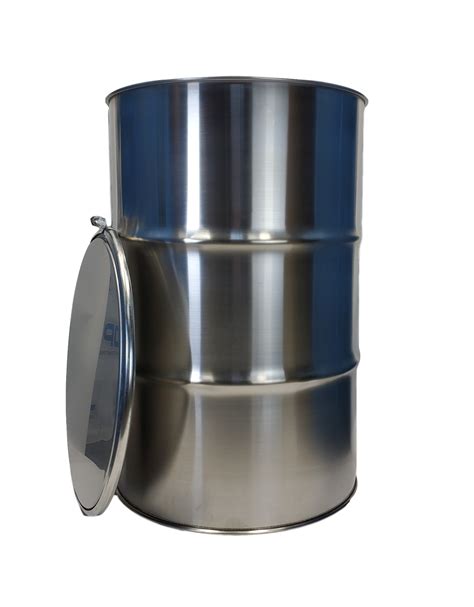 New 55 Gallon Stainless Steel Barrel | Open Head (1.0 mm)