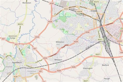 Interactive Map Of Crewe And Nantwich, Cheshire, United KIngdom